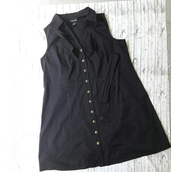 Lane Bryant Dresses & Skirts - Black button down dress with belt